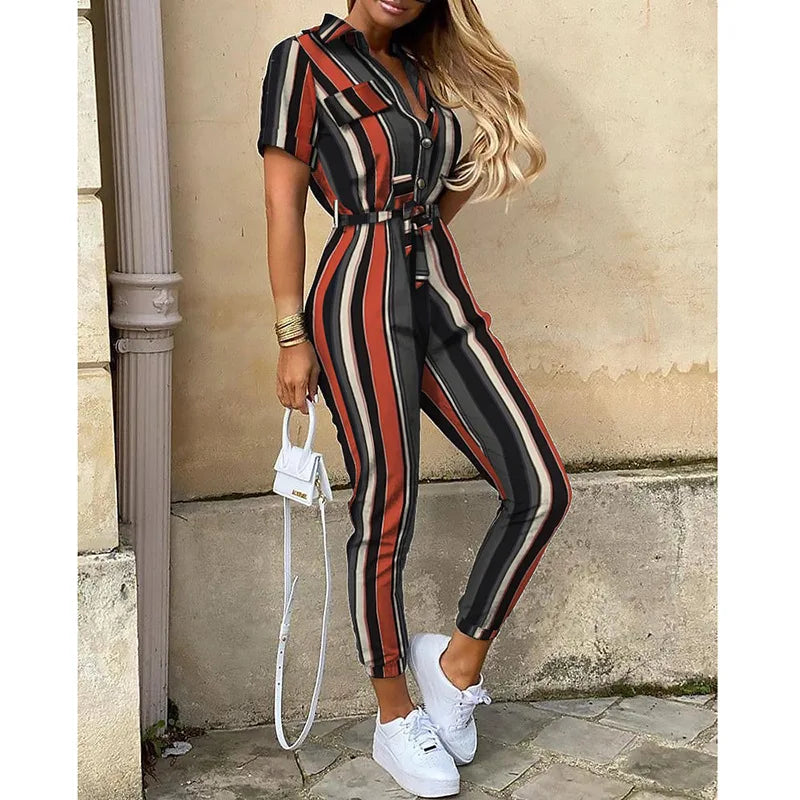 Summer Fashion Print Jumpsuits Bodysuits Body Women Bodysuit Woman Jump Suit Boho Women'S Clothing Ladies Playsuits Female